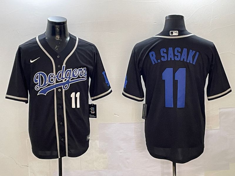 Men Los Angeles Dodgers #11 R.Sasaki Black Fashion Game 2025 Nike MLB Jersey style 15->los angeles dodgers->MLB Jersey